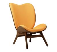 A Conversation Piece Fauteuil Haut Chêne Foncé/Mandarine