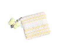 À Cosmétiques Matelassé avec Bordure en Dentelle Pochettes De Maquillage Douces D'inspiration Coréenne pour Femmes Et Filles Pochette À Cosmétiques De Voyage en Crème Matelassée Douce