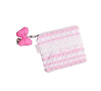 À Cosmétiques Matelassé avec Bordure en Dentelle Pochettes De Maquillage Douces D'inspiration Coréenne pour Femmes Et Filles Pochette À Cosmétiques De Voyage en Crème Matelassée Douce