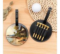 A Cottage By The Sea Sac de rangement tendance pour tees de golf - Cuir PU de qualité supérieure, design portable, accessoires de sac de golf