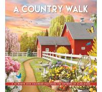 A Country Walk | Calendrier mural mensuel carré 2026 30,5 x 61 cm | Avec l'illustration d'Alan Giana | Sans plastique | Hopper Studios | Art campagnard rural