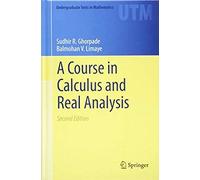 A Course In Calculus And Real Analysis (Undergraduate Texts In Mathematics)