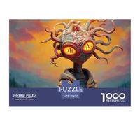 A Creepy Space Invader Girl 1000 Pièces Carton Extra-épais Lot de Puzzles Mystical Tentacled Creature Stimulant Et Éducatif Jeu Créatif Puzzles pour Adultes Et Enfants 70x50cm/1000pcs