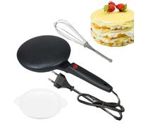 à crêpes ronde électrique pour crêpes, crêpière ronde - Crêpière portative 600 W | Plat de cuisson à contrôle thermostatique de 7,87 po pour le petit-déjeuner antiadhésif avec bol à pâte et fouet