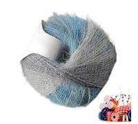 à crocheter - dégradé en laine acrylique, à poils longs pour débutant avec texture douce, matériau d'artisanat avec fibres, accessoire de bricolage pour les amateurs, projets de m