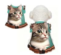A Curious Cat Robe à volants sans manches respirante pour petits chiens et chats Taille XS
