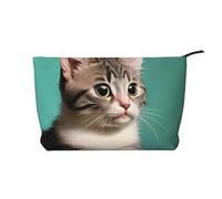 A Curious Cat Trousse de toilette en velours côtelé avec fermeture éclair pour femme Noir Taille unique