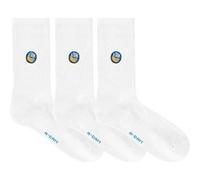 A-DAM 3-pack Crew Socks White Banana Sticker White Taille: 36-40 | Culottes Outlet | Unisex | Blanche