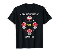 A Day in The Life of Type 1 Diabetes Awareness Diabetic Gift T-Shirt