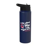 A Day Without Wine Is Like Just Kidding - Wine Drinker Funny Stainless Steel Insulated Water Bottle