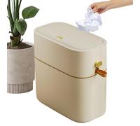 à déchets de salle de bain avec couvercle - Seau à ordures avec fermeture - 8 l anti-odeurs espaces étroits sous armoires pour intérieur extérieur