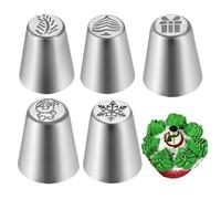 à Décoration 5 Pièces - Ensemble De Douilles Russes De Noël Pour Décoration De Gâteaux - Outils de en Acier Inoxydable pour Pâtisserie Cupcake Noël Cuisine