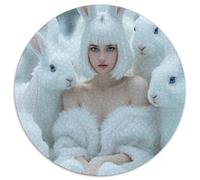 A Delicate Image of Jaw Dropping Beauty And Perfect Cute Face, Woman with Short Shoulder Length Whit... 1000 Pièces Puzzle Portrait-Puzzle Soulage Le Stress Cadeaux Pour La Famille Et Les Amis Jeu Cré