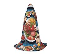 A Delicious Feast Cape à capuche L pour adolescents - Longue cape pour cosplay, bal masqué, carnaval, fête