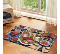 A Delicious Feast Tapis d'alimentation antidérapant en cuir absorbant pour animal domestique 30 x 45 cm, séchage rapide, imperméable, lavable