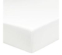A Demain - Drap Housse uni en Percale de Coton Bio, Bonnet de 35cm, Les Essentiels - 140 x 200 cm - Blanc - 80 Fils/cm² - Percale de Coton Bio - Bonnet 35 cm - Entretien Facile