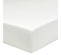 A Demain - Drap Housse uni en Percale de Coton Bio, Bonnet de 35cm, Les Essentiels - 160 x 200 cm - Ivoire - 80 Fils/cm² - Percale de Coton Bio - Bonnet 35 cm - Entretien Facile