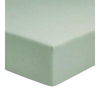 A Demain - Drap Housse uni en Percale de Coton Bio, Bonnet de 35cm, Les Essentiels - 180 x200 cm - Vert Sauge - 80 Fils/cm² - Percale de Coton Bio - Bonnet 35 cm - Entretien Facile