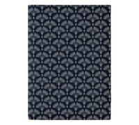 A Demain, Drap Plat imprimé en Microfibre 100% Polyester recyclé, Moana, 240 x 300 cm, Bleu foncé, Certifié Oeko-TEX, Doux, Respirante, Entretien Facile