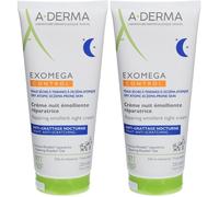A-Derma Exomega Control Crème Nuit Emolliente Réparatrice 2x200 ml