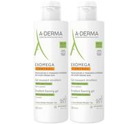 A-DERMA EXOMEGA CONTROL Gel moussant émollient visage corps Crème 2x500 ml