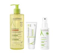 A-Derma Routine Bébé Huile lavante Exomega 500ml, Crème Réparatrice Dermalibour 100ml, Spray asséchant Cytélium 100ml