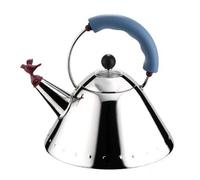 A Di Alessi 9093 Bouilloire En Acier Inoxydable 18/10 Avec Poignée Et Sifflet-Oisillon En Pa - Bleu Clair