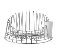 Alessi Apd04 a Tempo Egouttoir à Vaisselle en Acier Inoxydable 18/10 Brillant avec Égouttoir à Couverts en Résine Thermoplastique, Set de 2 Pièces, Argent