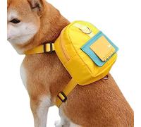 à dos avec harnais pour chien - de randonnée, d'école pour chiot, double anneau en D, tissu sergé imperméable | Équipement d'aventure en plein air pour Samoyède Golden Retriever, chiens de