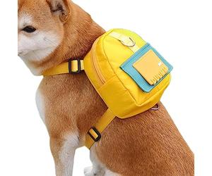 à dos avec harnais pour chien - de randonnée, d'école pour chiot, double anneau en D, tissu sergé imperméable | Équipement d'aventure en plein air pour Samoyède Golden Retriever, chiens de