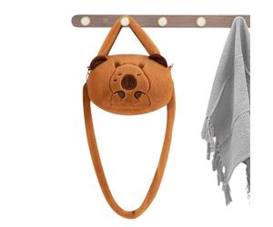 À Dos En Peluche Capybara De Dessin Animé - Système De Sangle Réglable, De Transport Léger Et Fantaisie, Forme Arrondie Remplie De Haricots, Design De Créature Mignonne | Visite Du Parc Café C