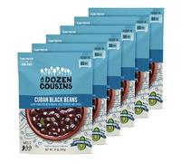 A Dozen Cousins Meals Haricots noirs prêts à être consommés, végétaliens et sans OGM, fabriqués avec de l'huile d'avocat (haricots noirs cubains, lot de 6)