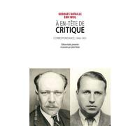 A en-tête de critique Correspondance 1946-1951 - Georges Bataille - Nouvelles Editions Lignes - broché - Etude
