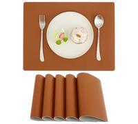 A Ensemble de namemats de 6 nattes de table en cuir imperméable en cuir en cuir imperméable(Style 1)