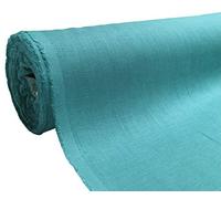 A-Express Naturel Pure 100% Tissu en lin Douce Matériel Couture Mode Sac 140 largeur - Demi Mètre 50cm x 140cm Bleu