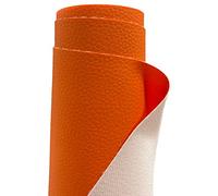 A-Express Simili Cuir à Grain Imitation Cuir Tissu Texturé Vinyle Tissu en cuir Matière Vendu au mètre - Orange vif 2 Mètre 200cm x 140cm