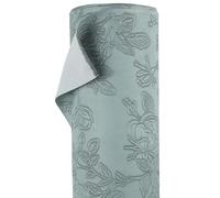 A-Express Tissu Simili Cuir Fleuri - Matériau en Vinyle PU en Relief - 140 cm 55" Pouces de Large - 430 GSM au Mètre - Tissu Texturé à Fleurs, DIY Feuilles d'artisanat - Bleu Demi Mètre