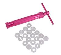 à extruder avec 20 embouts de pâte Pâte à extruder Argile à sucre Craft Fondant Cake Extrudeur à sucre Cake Decor Tools (Rouge)