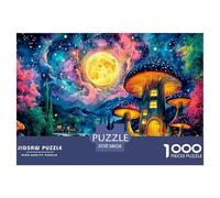 A_Fantasy_Mushroom-Shaped_House 1000 Pièces Carton Extra-épais Coffret De Puzzles Castle in Colorful Night Stimulant Et Éducatif Jeu Créatif Puzzles pour Adultes Et Enfants 38x26cm/1000pcs