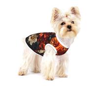 A Feast of Roses and Chrysanthemums Chemise pour chien en coton doux et respirant pour chiens, chats, garçons et filles, convient pour les petits animaux de compagnie