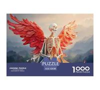 A Female Skeletal with Wings 1000 Pièces Carton Premium Lot de Puzzles Skeleton with Wings Stimulant Et Éducatif Jeu Créatif Puzzles As Birthday Gifts 52x38cm/1000pcs