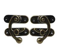 à fermoir à bras oscillant - Verrou à à | 2pcs style vintage mini à avec vis de montage, moraillons à crochet antiques, crochet à loquets de style rétro pour boîte