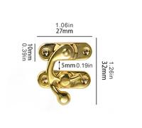 à fermoir à bras oscillant - Verrou à à | 2pcs style vintage mini à avec vis de montage, moraillons à crochet antiques, crochet à loquets de style rétro pour boîte
