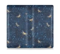 A Few Lovely Fireflies Flew in Dark Blue Sky Porte-carte d'immatriculation et d'assurance en cuir de qualité supérieure pour cartes, documents essentiels, permis de conduire, Quelques jolies lucioles