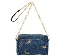 A Few Lovely Fireflies Flew in The Dark Blue Fashion Crossbody Small Bags For Women Vegan Leather Purse For Teens Waterproof Shoulder Handbag