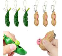 A Fidget Toys décompression Edamame, jouets anti-stress, jouet Popper, infini, cacahuètes, haricots, porte-clés, Fidget, Squishy, décompression