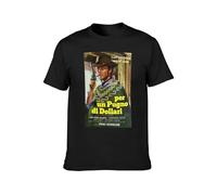 A Fistful of Dollars Italian Poster Retro Vintage Hipster T-Shirt Black Mens Tee Unisex Shirt XXL