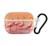 A Flock of Flamingos Coque pour AirPod Pro, anti-rayures en polycarbonate rigide avec porte-clés, accessoires pour AirPod Pro 2e/1ère coque pour homme et femme, style blanc