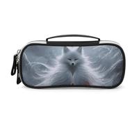 A Fox Spirit Trousse à crayons avec poignée, grande capacité en cuir PU, organiseur de bureau, trousse de maquillage portable pour voyage, maison