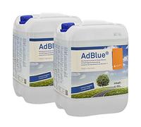 A&G-heute AdBlue Solution d'urée SCR, haute pureté, 20 l : 2 bidons de 10 l, avec bec verseur, réducteur des oxydes d'azote des gaz d'échappement, en bidon comme à la station-service